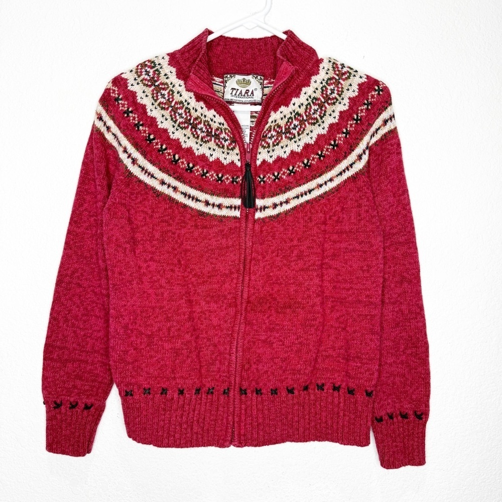 Tiara International Vintage Fairisle Heavy Knit Sweater Medium
